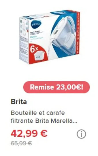 Brita Bouteille et carafe filtrante Brita Marella