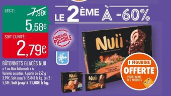 Match BÂTONNETS GLACÉS NUII offre