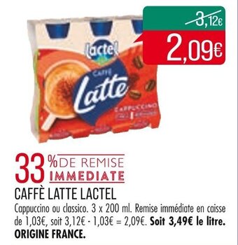 Match CAFFÈ LATTE LACTEL offre