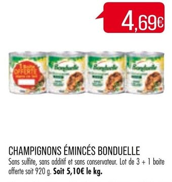 Match CHAMPIGNONS ÉMINCÉS BONDUELLE offre