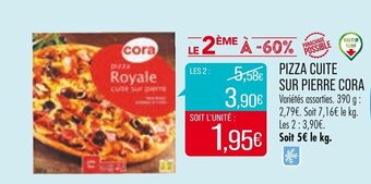 Match PIZZA CUITE SUR PIERRE CORA offre