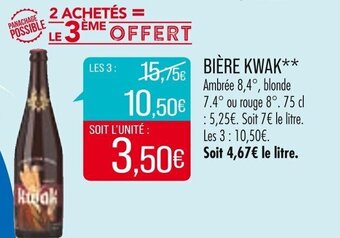 Match BIÈRE KWAK offre
