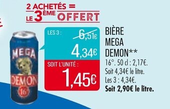 Match BIÈRE MEGA DEMON offre