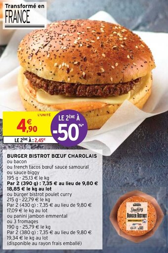 Intermarché Hyper BURGER BISTROT BOEUF CHAROLAIS offre