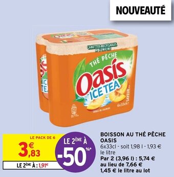 Intermarché Hyper BOISSON AU THÉ PÊCHE OASIS offre