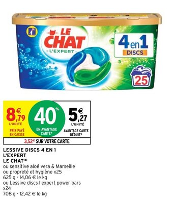 Intermarché Hyper LESSIVE DISCS 4 EN 1 L'EXPERT LE CHAT offre