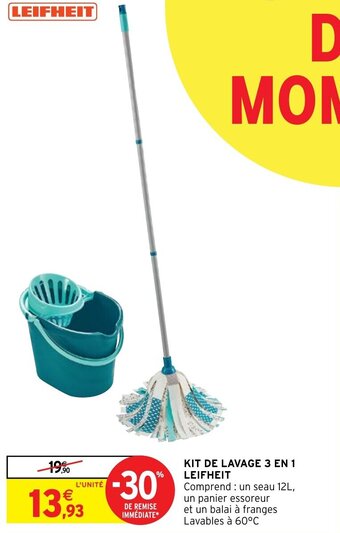 Intermarché Hyper KIT DE LAVAGE 3 EN 1 LEIFHEIT offre