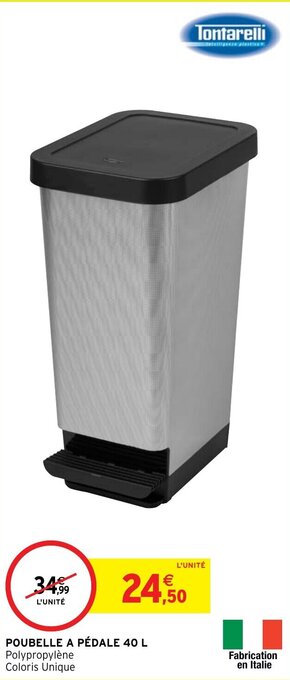Intermarché Hyper POUBELLE A PÉDALE 40 L offre