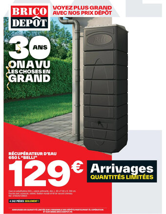 Brico Dépôt RÉCUPÉRATEUR D'EAU 650 L "BELLI" offre