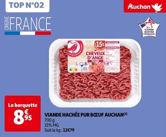 Auchan VIANDE HACHÉE PUR BŒUF AUCHAN offre