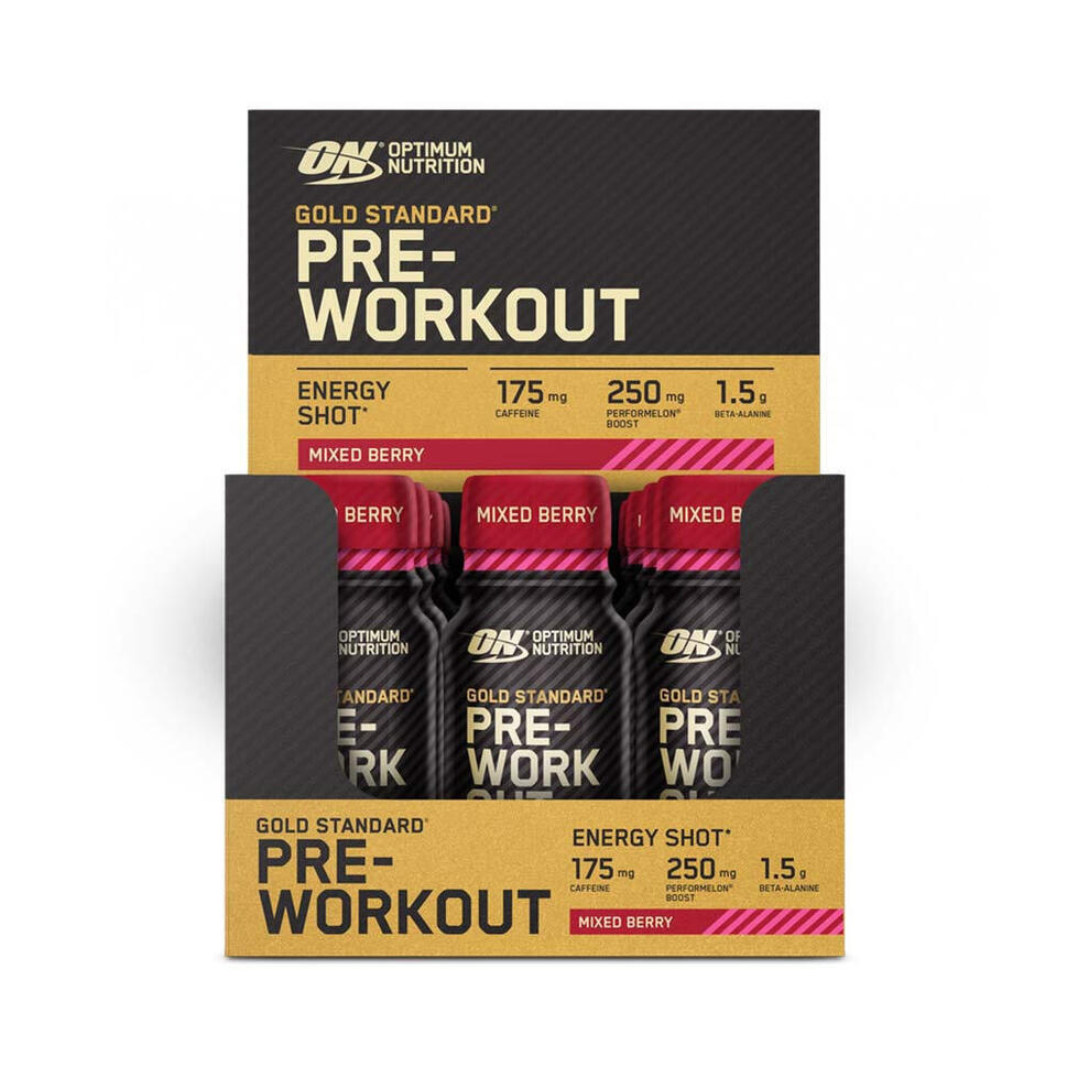 Promo Boîte gold standard preworkout energy shot (12x60ml) berry