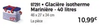 Glacière Isotherme Marinière -40 Litres