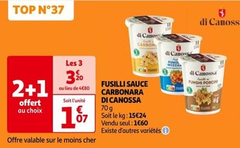 Auchan FUSILLI SAUCE CARBONARA DI CANOSSA offre