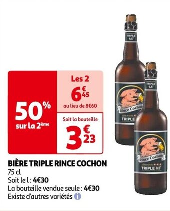Auchan BIÈRE TRIPLE RINCE COCHON 75 cl offre