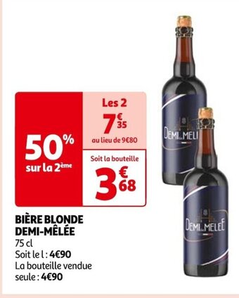 Auchan BIÈRE BLONDE DEMI-MÊLÉE offre