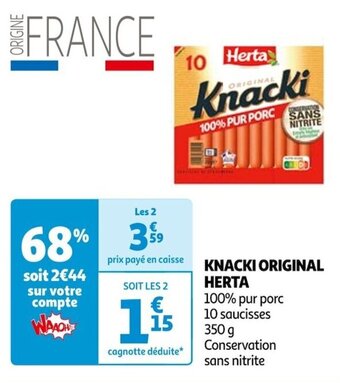 Auchan KNACKI ORIGINAL HERTA offre