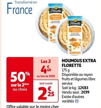 Auchan HOUMOUS EXTRA FLORETTE offre