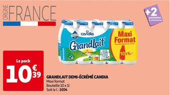 Auchan GRANDLAIT DEMI-ÉCRÉMÉ CANDIA offre