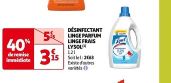 Auchan DÉSINFECTANT LINGE PARFUM LINGE FRAIS LYSOL offre