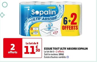 Auchan ESSUIE TOUT ULTR' ABSORB SOPALIN offre