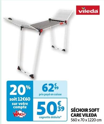Auchan SÉCHOIR SOFT CARE VILEDA 560 x 70 x 1220 cm offre