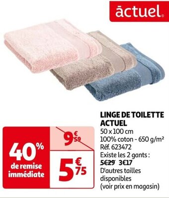 Auchan LINGE DE TOILETTE ACTUEL offre