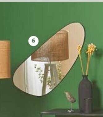 Auchan 6-MIROIR FORME GALET 80x39,5 cm offre