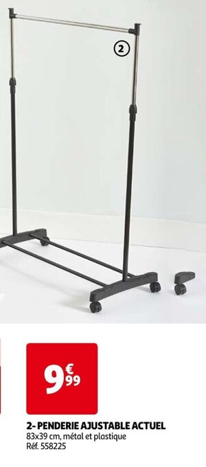 Auchan PENDERIE AJUSTABLE ACTUEL 83x39 cm, métal et plastique Réf. 558225 offre