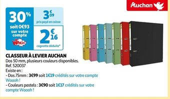 Auchan CLASSEUR À LEVIER AUCHAN offre