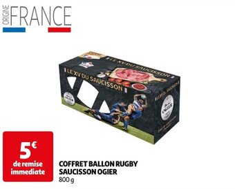 Auchan COFFRET BALLON RUGBY SAUCISSON OGIER 800 g offre