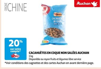 CACAHUÈTES EN COQUE NON SALÉES AUCHAN