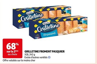 Auchan GRILLETINE FROMENT PASQUIER offre