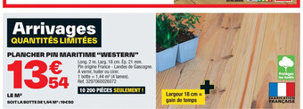 Brico Dépôt PLANCHER PIN MARITIME "WESTERN" offre