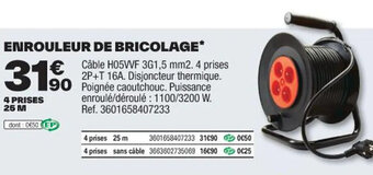 Brico Dépôt ENROULEUR DE BRICOLAGE* offre