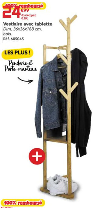 Vestiaire avec tablette