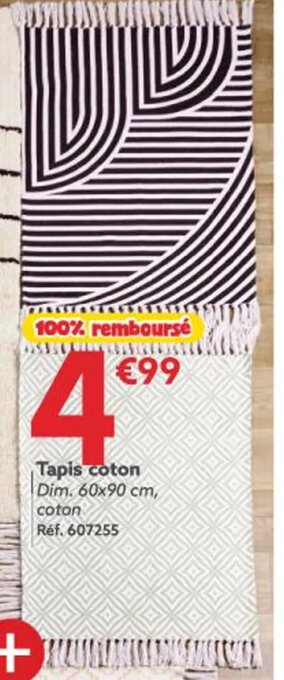 Gifi Tapis coton Dim. 60x90 cm, coton Réf. 607255 offre