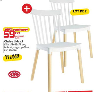 Gifi Chaise Lida x2 offre