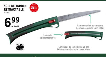 Lidl SCIE DE JARDIN RÉTRACTABLE offre
