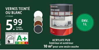 Lidl VERNIS TEINTÉ OU BLANC offre