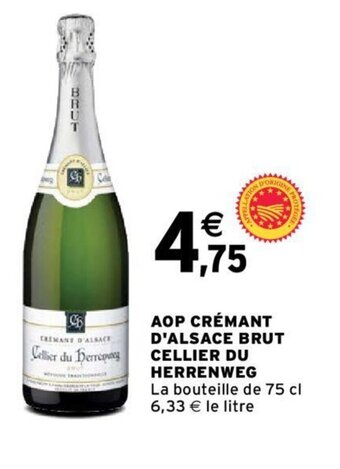 Intermarché AOP CRÉMANT D'ALSACE BRUT CELLIER DU offre