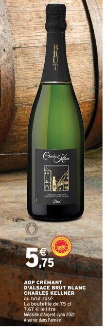 Intermarché AOP CRÉMANT D'ALSACE BRUT BLANC CHARLES KELLNER offre
