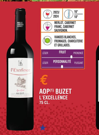 E.Leclerc AOP (¹) BUZET L'EXCELLENCE 75 cl. offre