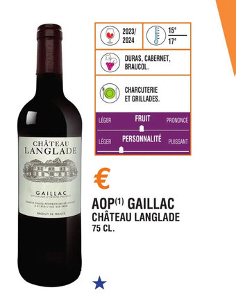 E.Leclerc AOP(¹) GAILLAC CHÂTEAU LANGLADE offre