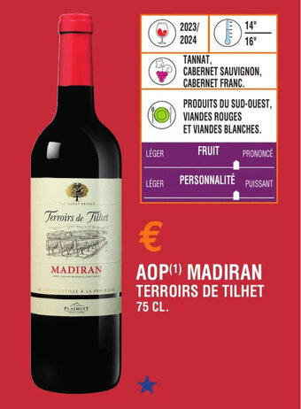 AOP(¹) MADIRAN TERROIRS DE TILHET 75 CL.