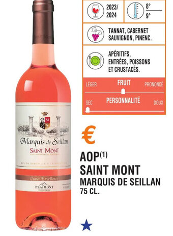 E.Leclerc AOP (¹) SAINT MONT MARQUIS DE SEILLAN offre