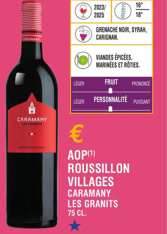 AOP (1) ROUSSILLON VILLAGES CARAMANY LES GRANITS 75 CL.