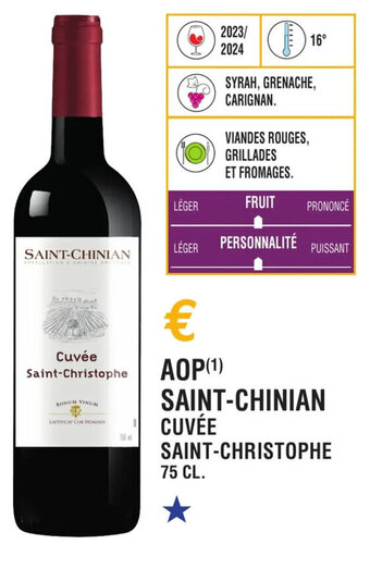 E.Leclerc AOP (¹) SAINT-CHINIAN CUVÉE offre
