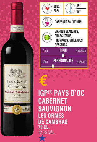 E.Leclerc IGP(¹) PAYS D'OC CABERNET offre