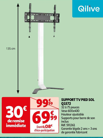 Auchan SUPPORT TV PIED SOL Q1572 offre