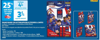 Auchan FRANCE RUGBY COLLECTION OFFICIELLE STICKERS & CARTES offre